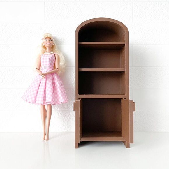 Armoire for Doll 1:6 Scale Brown Miniature Furniture 12” Barbie Integrity Blythe - Picture 3 of 4